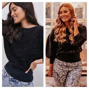 NWT ANTHROPOLOGIE PAMELA TINSEL SHIMMER SWEATER